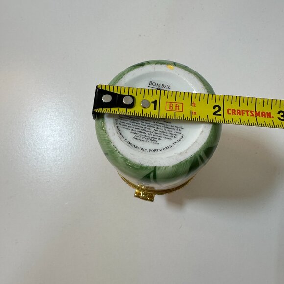 VTG Bombay Co Porcelain Victorian Floral Tulip Trinket Box Hinged Lid w/ Candle - Picture 9 of 9